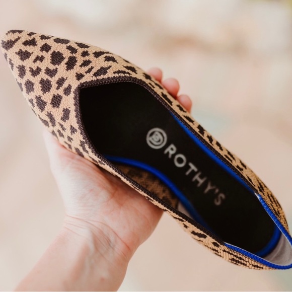 ROTHY’S Retired “The Point” Pointed Leopard Animal Print Slip On Ballerina Flats - Picture 3 of 14